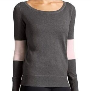Athleta Charcoal and Blush Crew Neck Sweater